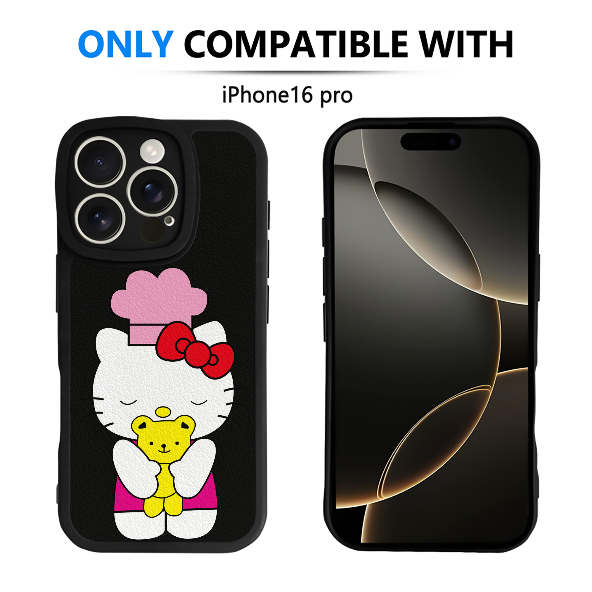 （画像用） Hello Kitty ハローキティ 【iPhone 16シリーズ対応】シリコンスマホケース（レザー調） 材質：シリコン
